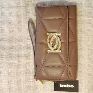 NWT bebe ZAZA Bling Trifold Wallet